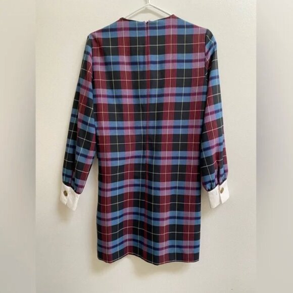 Zara Plaid Printed Mini Dress XS - Picture 2 of 6
